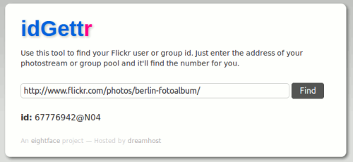 Flickr ID Ermittlung