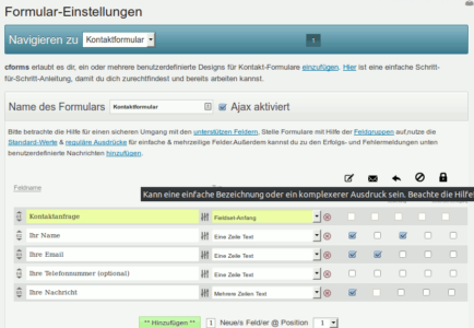 cforms II - eines der mächtigsten Kontaktformularplugins für WordPress