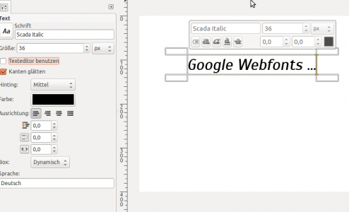Google Webfonts in GIMP nutzen