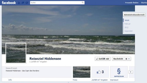 Reiseziel Hiddensee - Titelgraphik in der Facebook Timeline