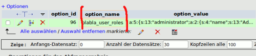 user roles Eintrag in phpmyadmin WordPress